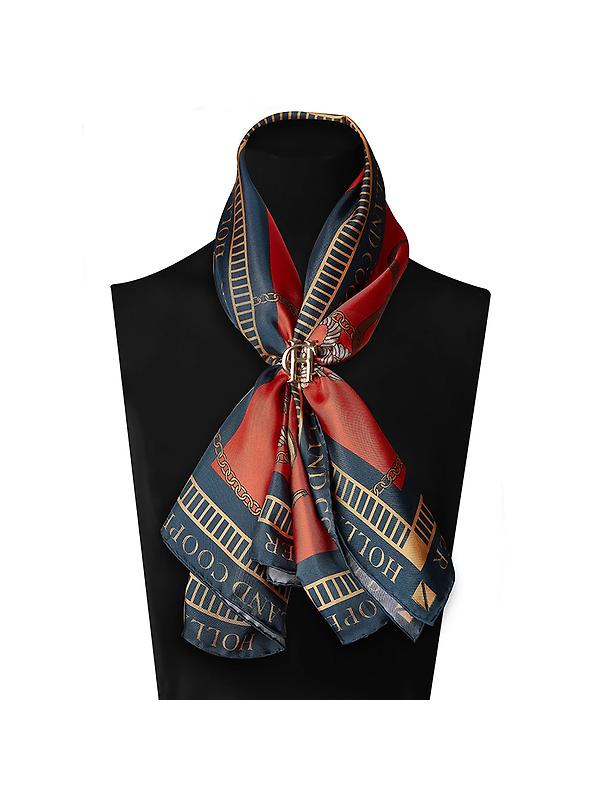 Holland Cooper Women's Regal Horse Silk Scarf - Ink Navy Neroli Image 4