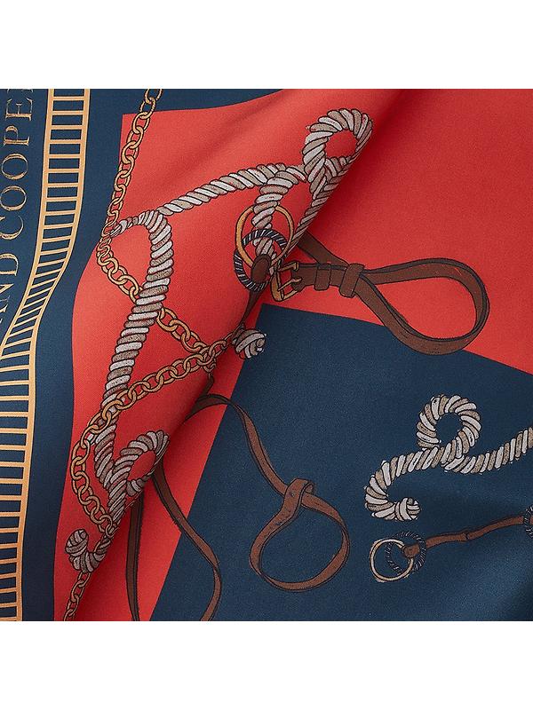 Holland Cooper Women's Regal Horse Silk Scarf - Ink Navy Neroli Image 5