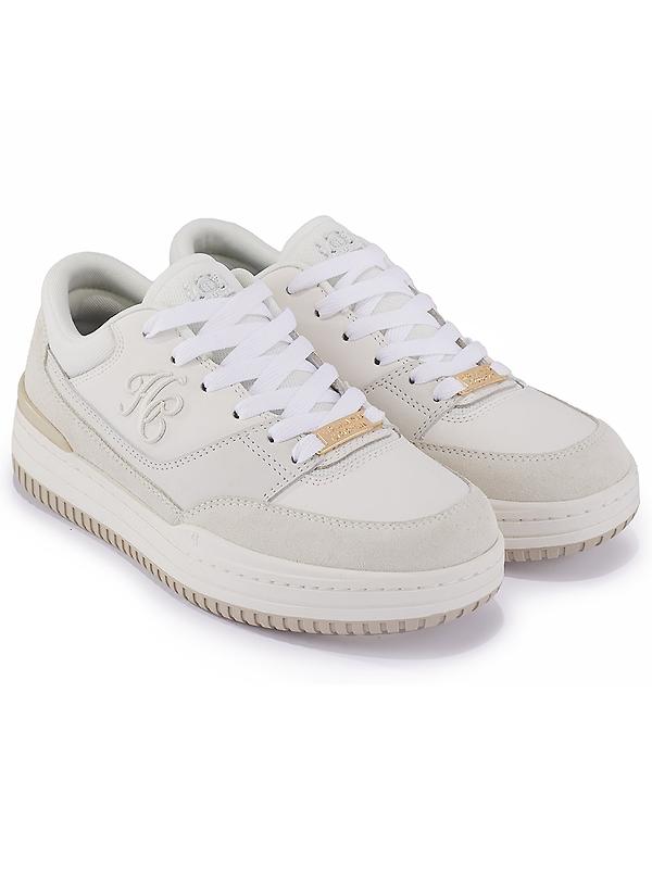 Holland Cooper Women's Retro Trainers - Off White Image 3