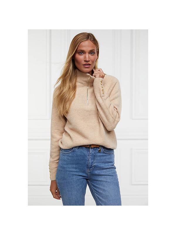 Holland Cooper Women's Tori Quarter Zip Knit - Camel Image 2