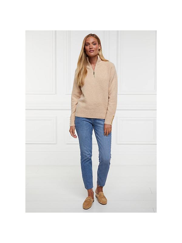 Holland Cooper Women's Tori Quarter Zip Knit - Camel Image 3