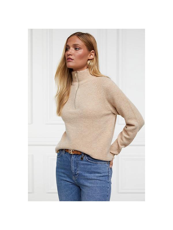 Holland Cooper Women's Tori Quarter Zip Knit - Camel Image 9