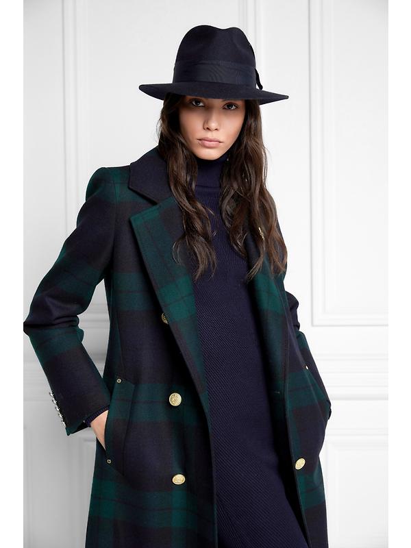 Holland Cooper Trilby Hat Spot Feather - Ink Navy Image 4