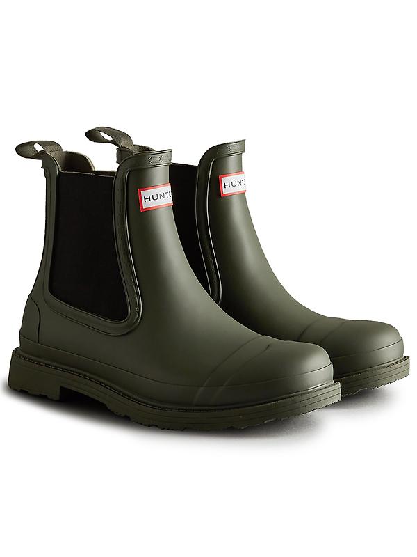 Hunter Men's Chelsea Commando Boots - Dark Olive Image 2