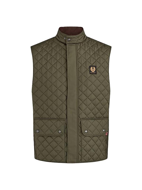 Belstaff Men's Quilted Recycled Nylon Icon Gilet - Faded Olive Image 1