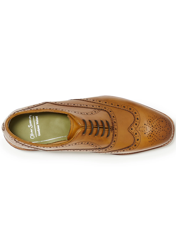 Oliver Sweeney Men's Aldeburgh Calf Leather Oxford Brogues - Tan Image 4