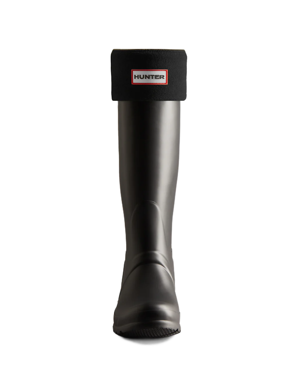 Hunter Recycled Fleece Cuff Tall Boot Socks - Black Image 2