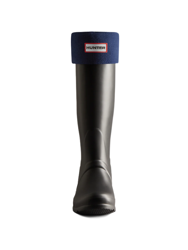 Hunter Recycled Fleece Cuff Tall Boot Socks - Navy Image 3