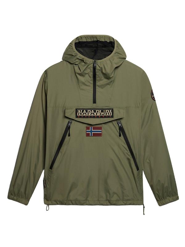 Napapijri Rainforest Ripstop Anorak Jacket - Green Lichen Image 1