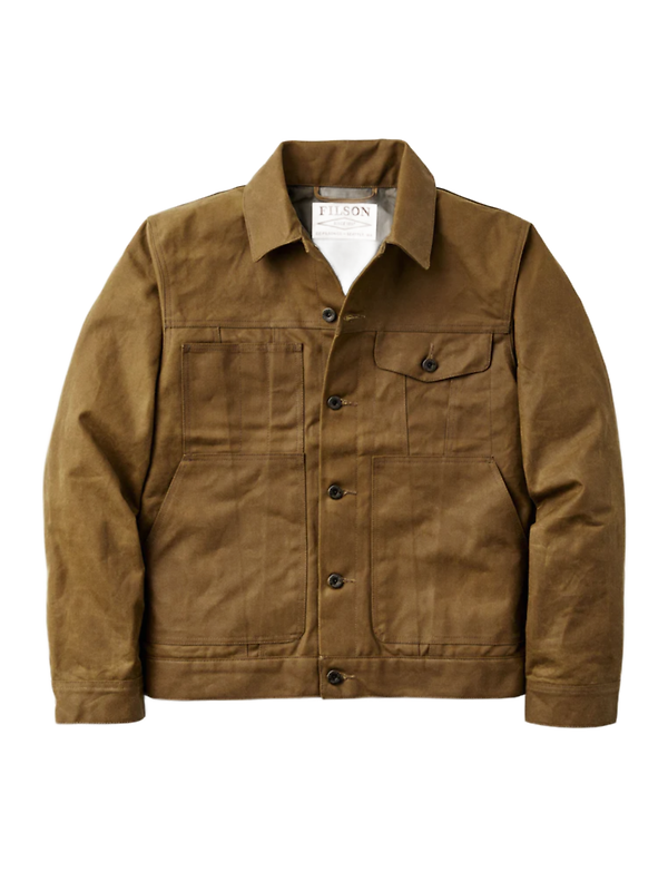 Filson Tin Cloth Short Lined Cruiser Jacket - Dark Tan Image 1