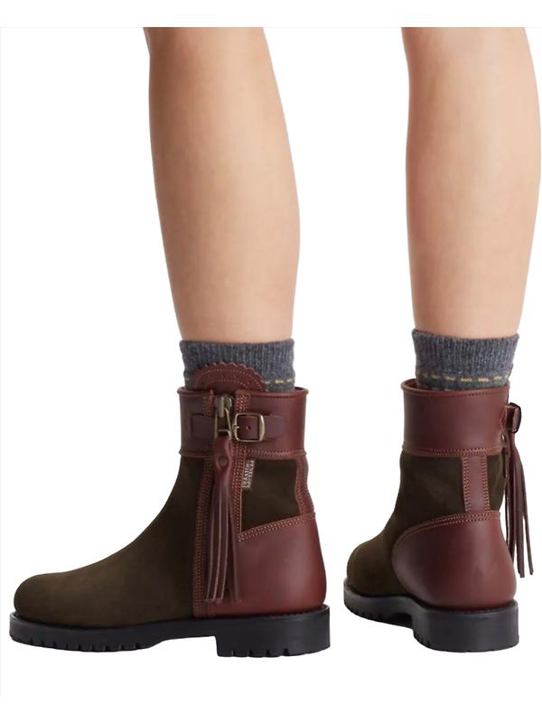 Penelope Chilvers Women's Inclement Cropped Tassel Boots - Seaweed/Conker Image 4
