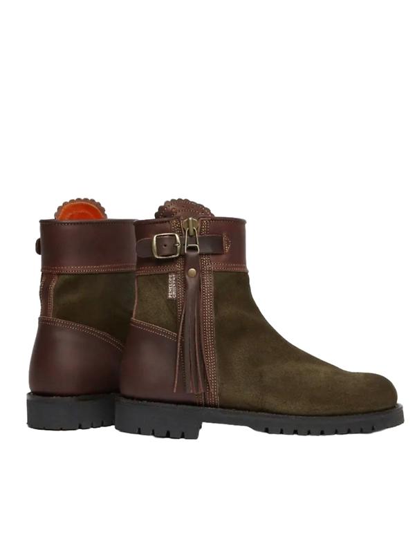 Penelope Chilvers Women's Inclement Cropped Tassel Boots - Seaweed/Conker Image 3