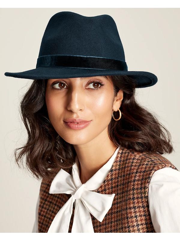 Joules Women's Maude Wool Fedora Hat - Navy Image 2