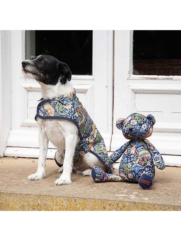 William Morris Reversible Dog Coat - Strawberry Thief Print Image 9