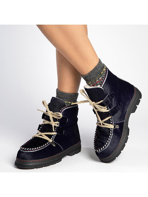 Penelope Chilvers Women's Incredible Pony Shearling-Lined Boots - Ink Image 2