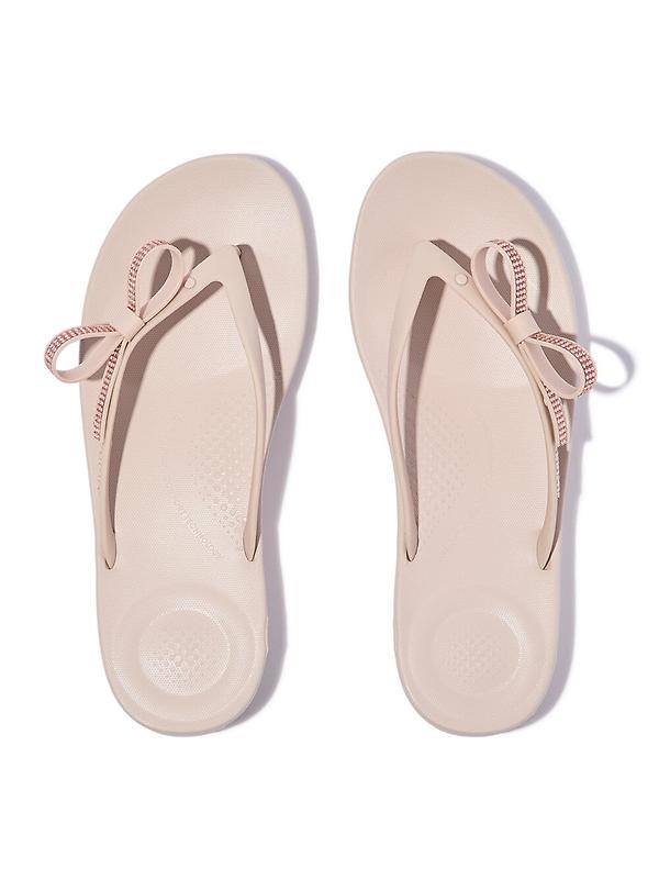 FitFlop Women's iQUSHION Glitz-Bow Flip Flops - Nude Rose Image 4