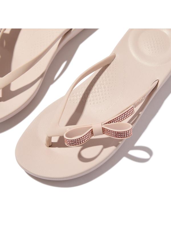 FitFlop Women's iQUSHION Glitz-Bow Flip Flops - Nude Rose Image 5