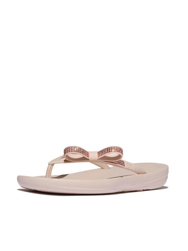FitFlop Women's iQUSHION Glitz-Bow Flip Flops - Nude Rose Image 6