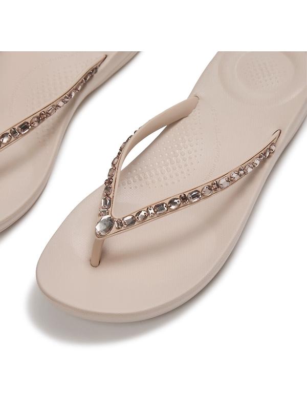 FitFlop Women's IQUSHION Ergonomic Multi-Crystal Flip-Flops - All Nude Rose Image 3