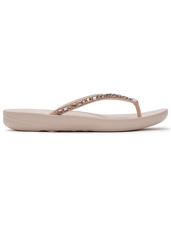 FitFlop Women's IQUSHION Ergonomic Multi-Crystal Flip-Flops - All Nude Rose Image 1