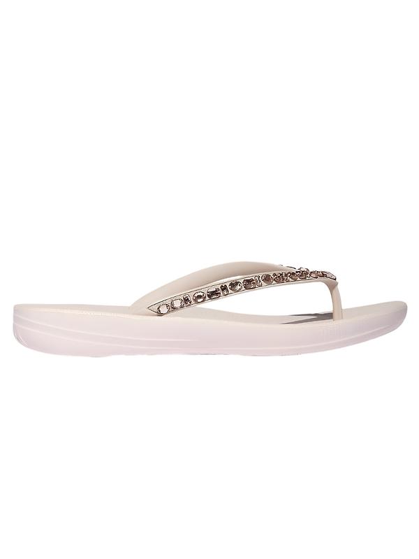 FitFlop Women's IQUSHION Multi-Crystal Ergonomic Flip-Flops - Nude Rose Image 1