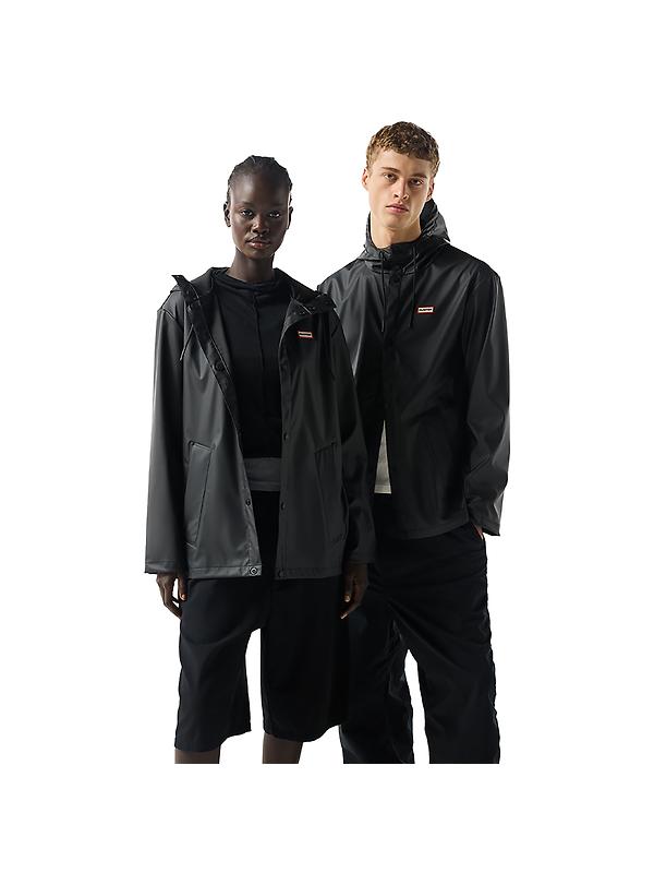 Hunter Unisex Downpour Izzy Pu Hooded Jacket - Black Image 1