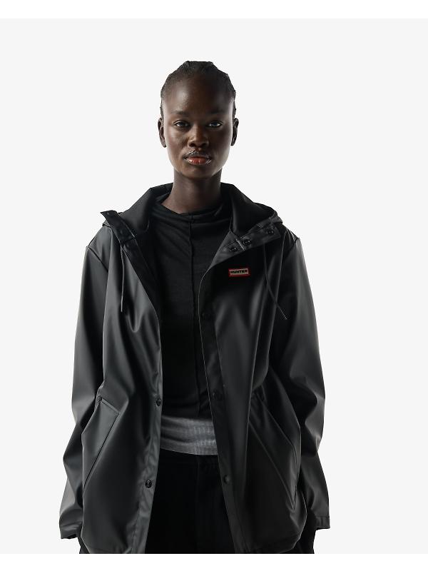 Hunter Unisex Downpour Izzy Pu Hooded Jacket - Black Image 2