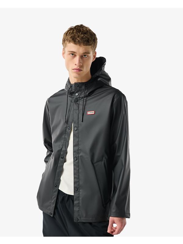 Hunter Unisex Downpour Izzy Pu Hooded Jacket - Black Image 3