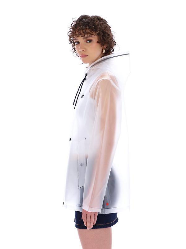 Hunter Unisex Downpour Izzy Pu Hooded Jacket - Clear Matte Image 11