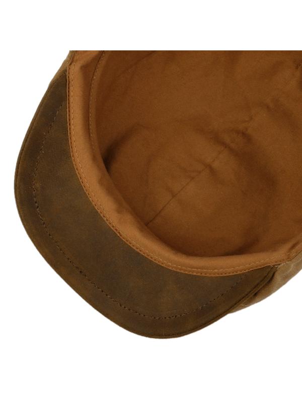 Stetson Ivy Waxed Cotton Flat Cap Hat - Chestnut Brown Image 3