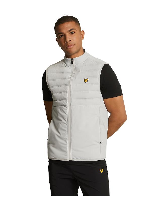 Product image of Lyle & Scott Men's Sports Hybrid Double Baffle Gilet - Pebble