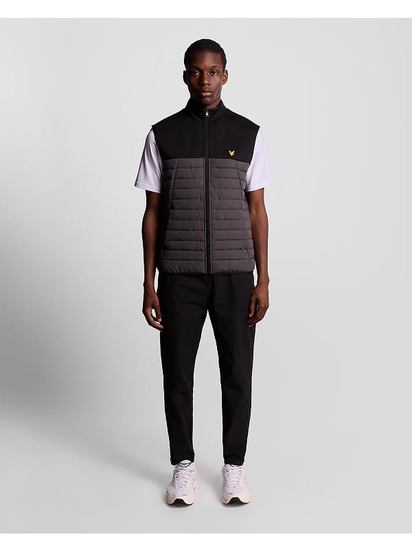 Lyle & Scott Men's Sports Fleece Hybrid Gilet - Jet Black/ Granite Image 3