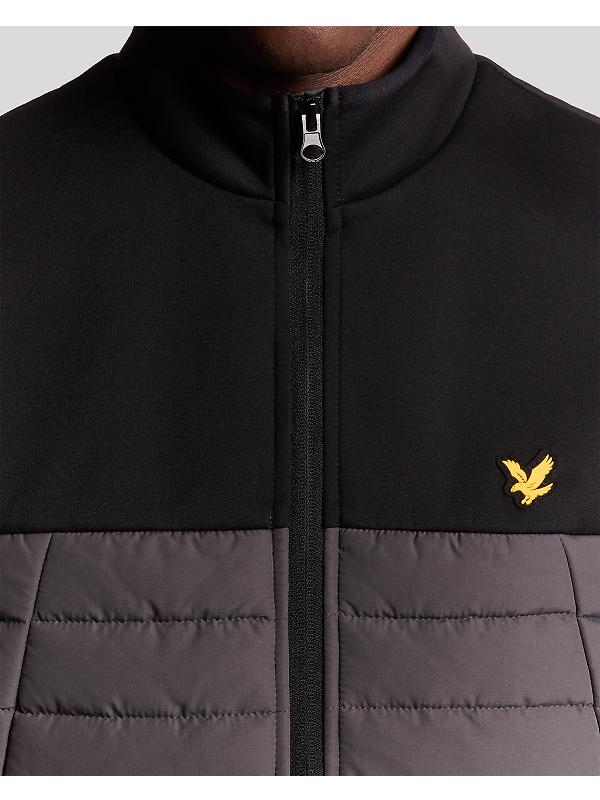 Lyle & Scott Men's Sports Fleece Hybrid Gilet - Jet Black/ Granite Image 4