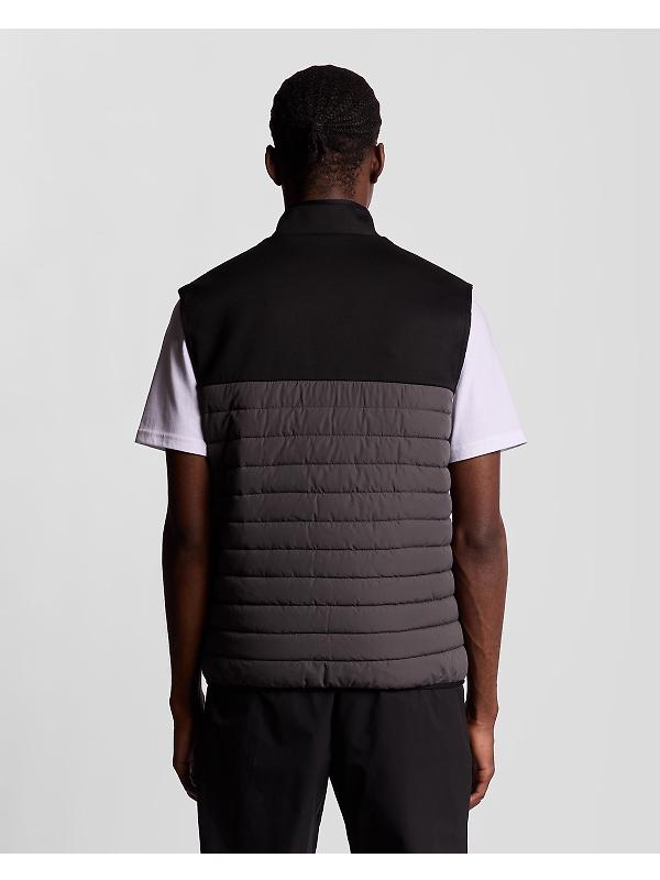 Lyle & Scott Men's Sports Fleece Hybrid Gilet - Jet Black/ Granite Image 5
