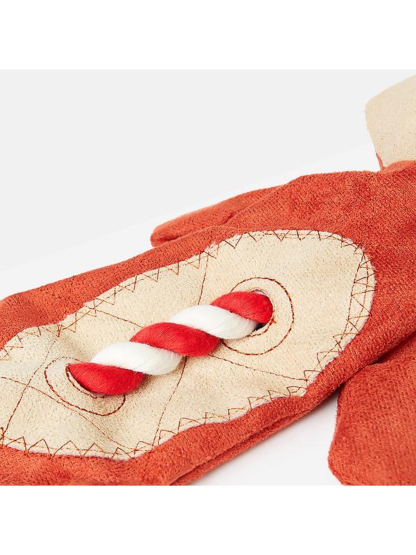 Joules Heritage Tweed Fox Rope Dog Toy - Red Image 4