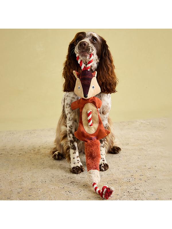 Joules Heritage Tweed Fox Rope Dog Toy - Red Image 9
