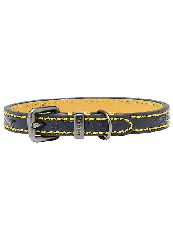 Joules Leather Dog Collar - Navy Image 1