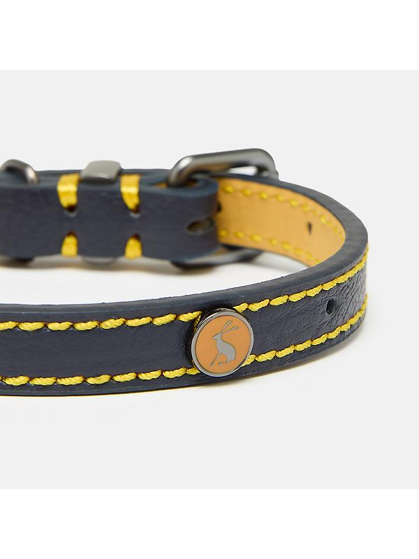 Joules Leather Dog Collar - Navy Image 3