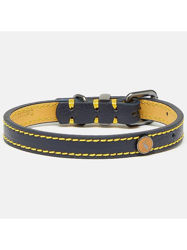 Joules Leather Dog Collar - Navy Image 5