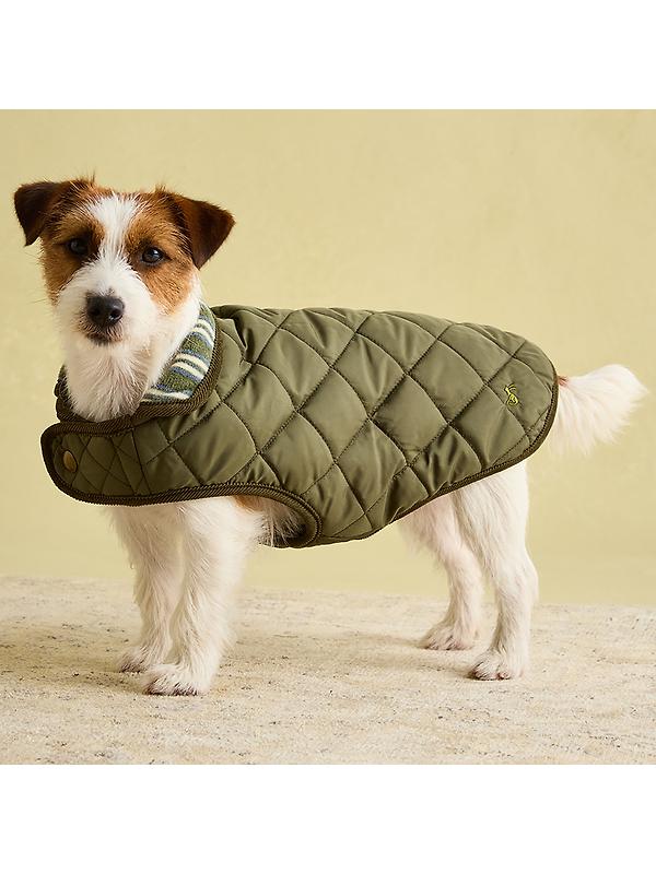 Joules Quilted Dog Coat - Khaki Image 7