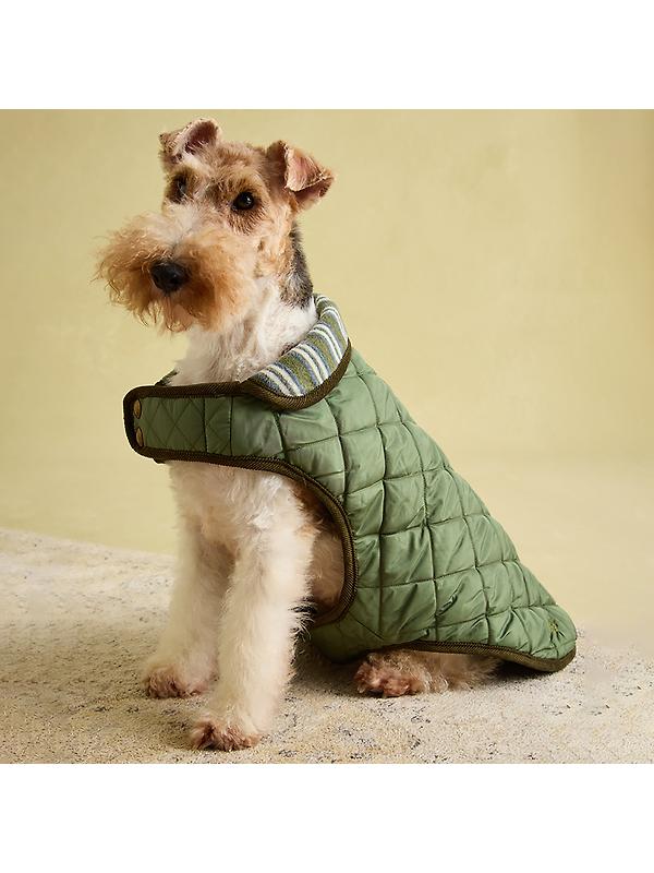 Joules Quilted Dog Coat - Khaki Image 9