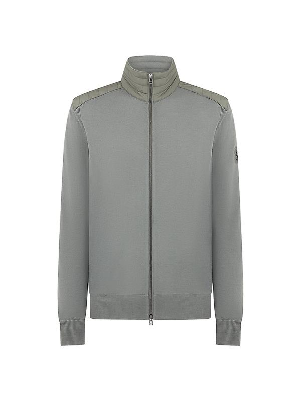 Belstaff Men's Merino Wool Kelby Zip Cardigan - Sage Green Image 1