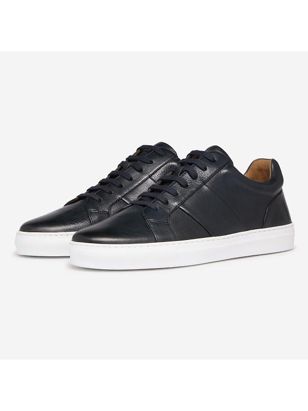 Oliver Sweeney Men's Kendal Milled Leather Cupsole Trainers - Navy Image 2