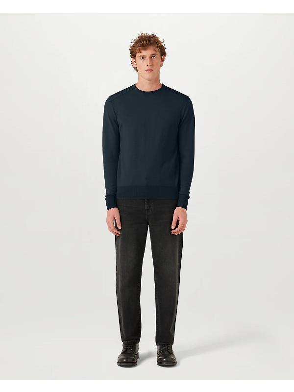Belstaff Men's Merino Wool Kerrigan Crew Neck Jumper - Black Image 2