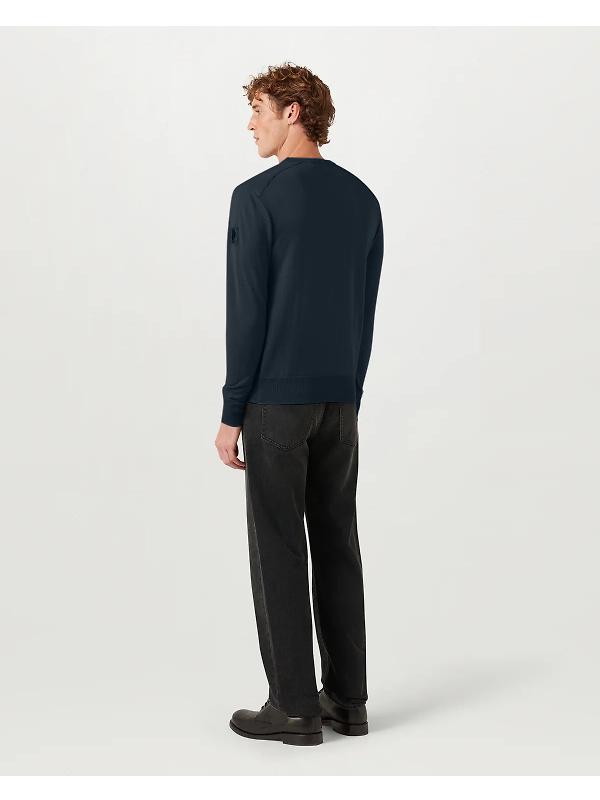 Belstaff Men's Merino Wool Kerrigan Crew Neck Jumper - Black Image 5