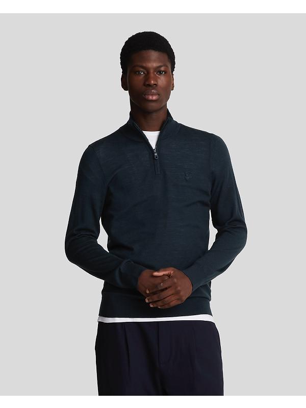 Lyle & Scott Men's Merino Wool 1/4 Zip Jumper - Dark Navy Image 2