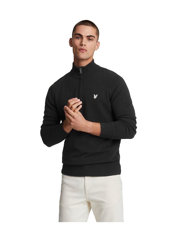Product image of Lyle & Scott Men's Premium Lambswool 1/4 Zip Jumper - Lacquer