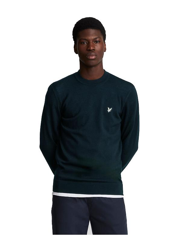 Lyle & Scott Men's Premium Merino Crew Neck Jumper - Lacquer Image 1