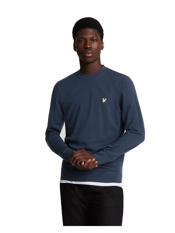 Product image of Lyle & Scott Men's Premium Merino Crew Neck Jumper - Midnight Navy