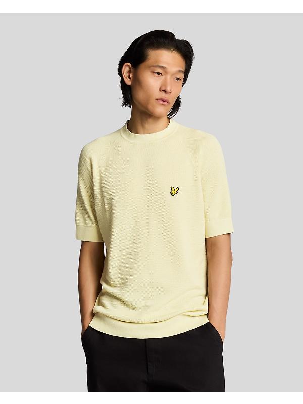 Lyle & Scott Men's Linen Blend Knitted T-Shirt - Luna Image 2
